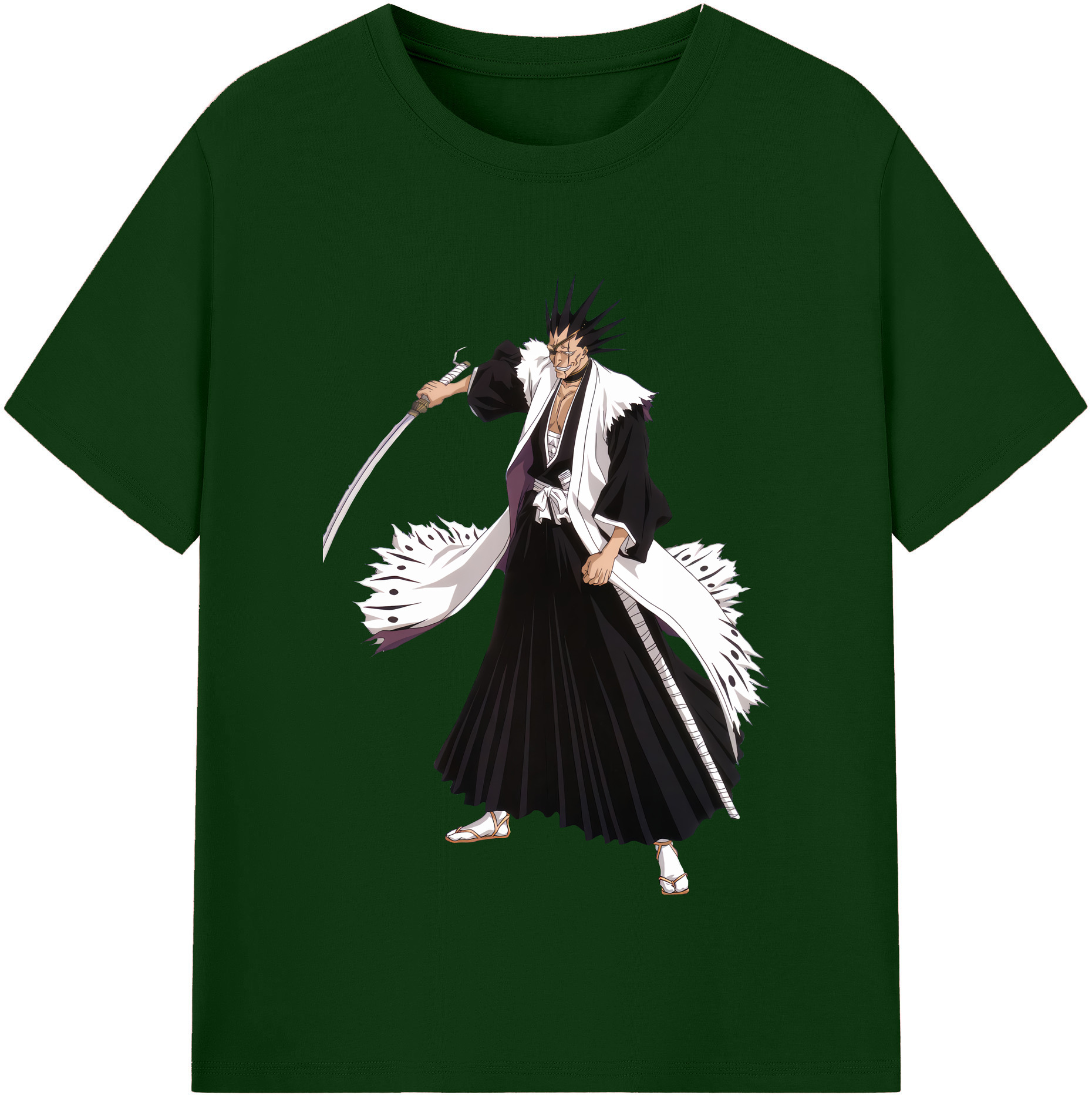 （画像用） ブリーチ ざらき けんぱち BLEACH Zaraki Kenpachi 綿100％半袖Tシャツ（フロントプリント）
